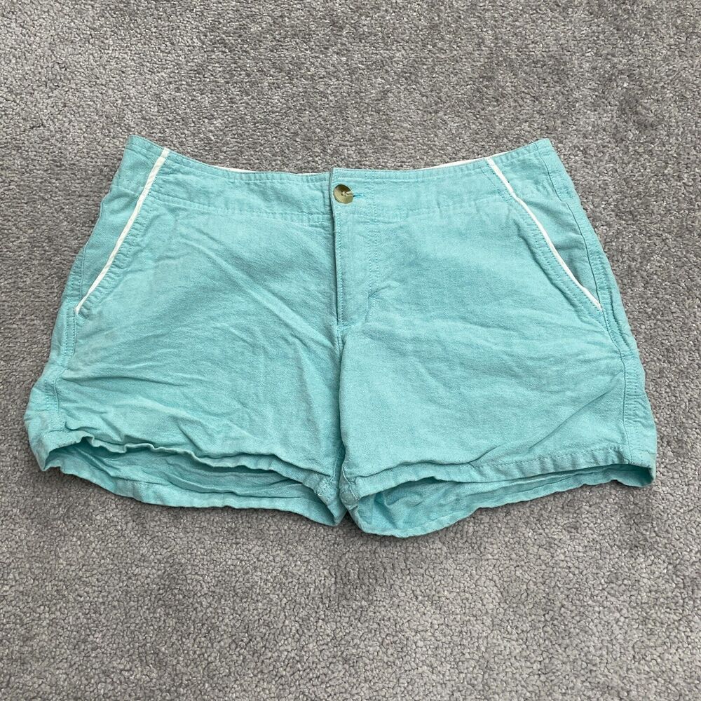 Columbia PFG Bermuda Shorts Womens 4 Blue Mid Rise Casual Cotton Fishing 30x4
